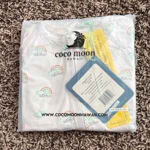 Coco Moon Hawaii White Rainbow Aloha Pajama Set